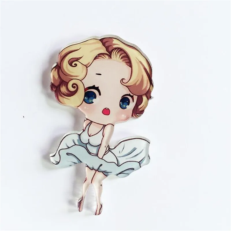 Maxsin Fun 10 шт. Мультяшные крабы леди молочная коробка Брошь Акриловые значки