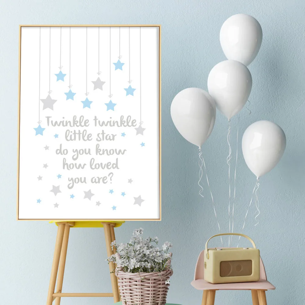 Синяя тема фантазия мечта девушка скандинавский Простой холст печать картина