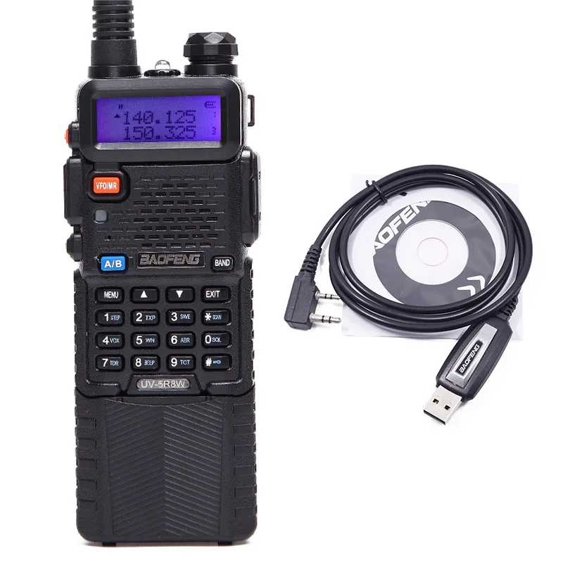add cable Baofeng UV-5R, 8 Вт, высокая мощность, версия, 10 км, длинная рация, двухстороннее радио, VHF UHF, двухдиапазонный UV 5R, портативная рация, рация и антенна - Цвет: add cable