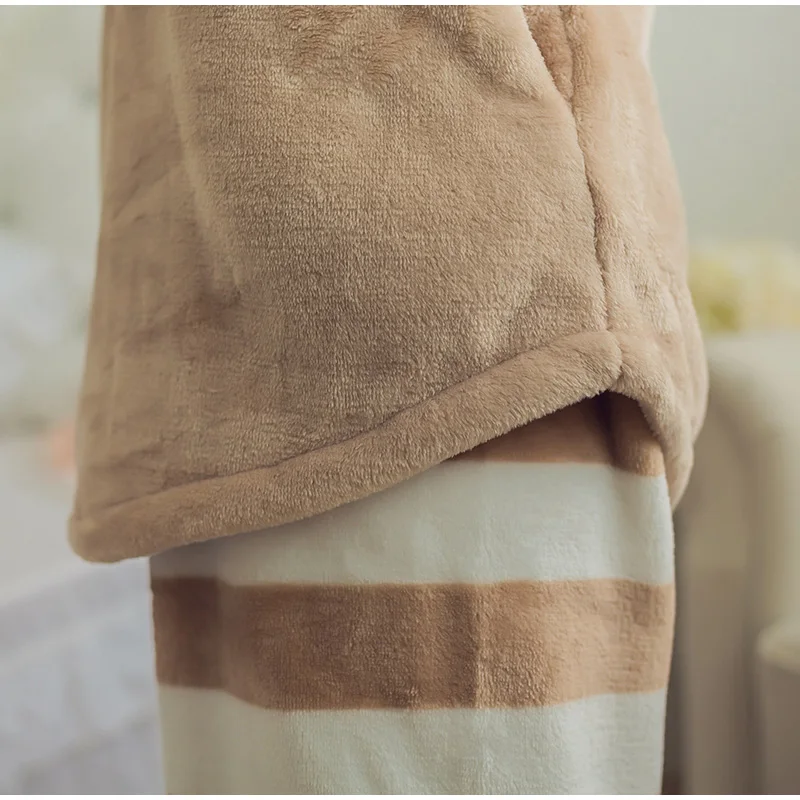 Two Piece Plus Size Winter Sleepwear Women Pajamas Nightgown Big Size Letter Kawaii Home Warm Clothes Female Nightdress