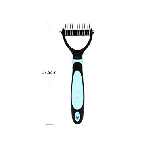 Professional Pet Dog Cat Hair Grooming Undercoat Rake Comb Mat Breaker Dematting Tool with 11 Blades Free Gift Whistle Included |