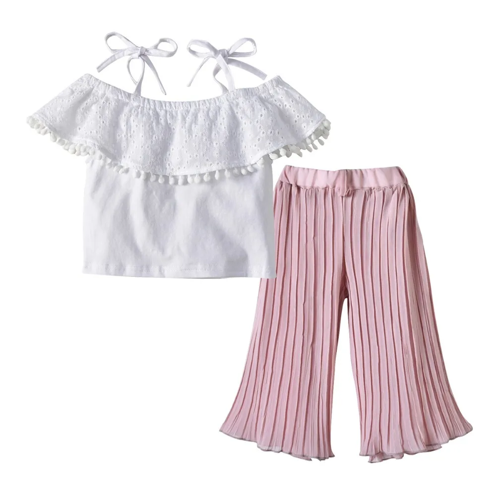 Летняя детская одежда для девочек кружевной топ без рукавов шифоновые