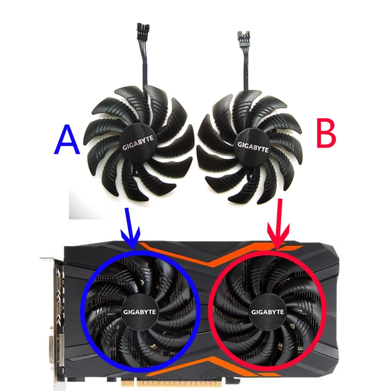 87 мм T129215SU охлаждающий вентилятор для Gigabyte GeForce REDEON AORUS RX580/570 GIGABYTE GV-RX5 кулер для видеокарт
