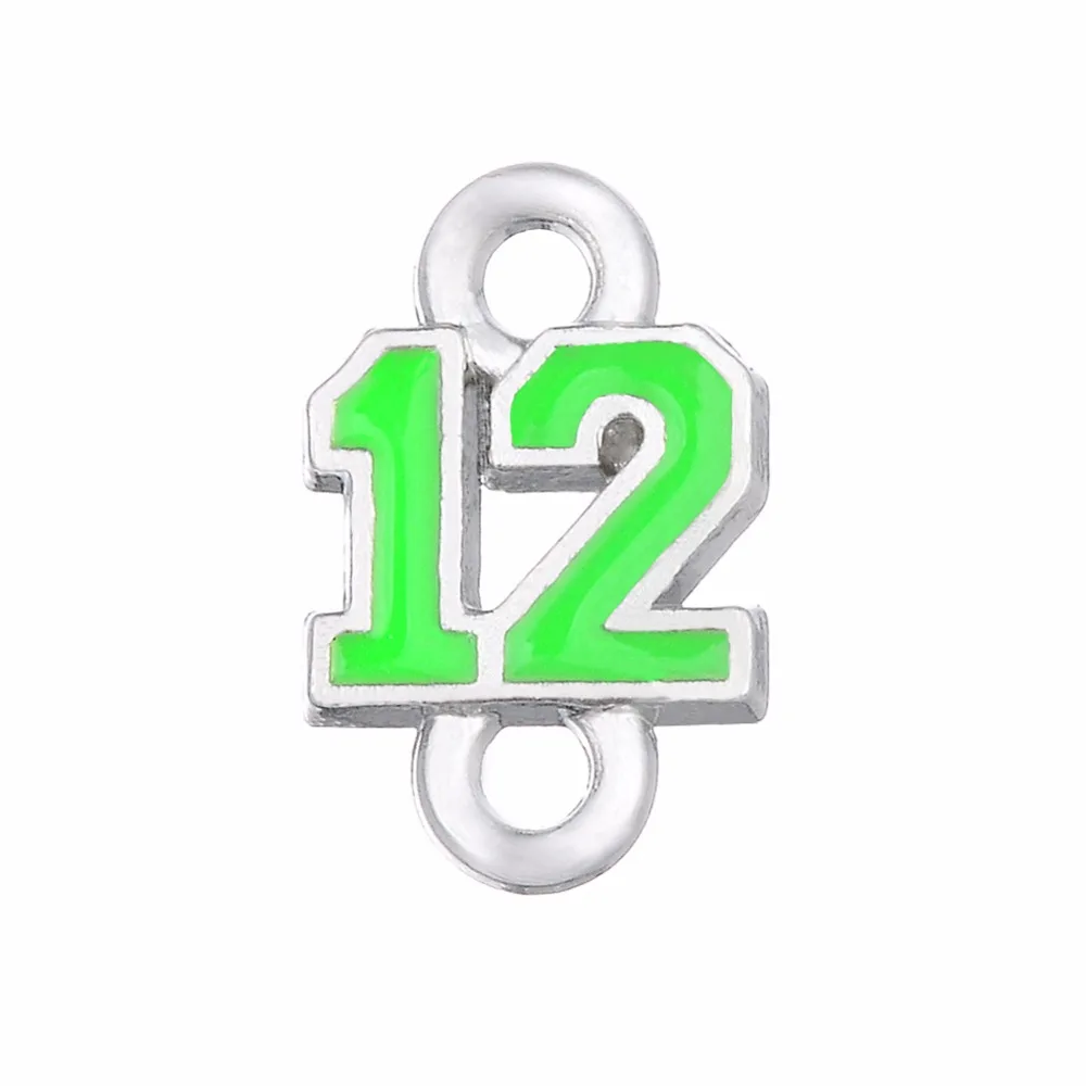 Fishhook 10 шт. Seahawks 12 синий неоновый зеленый эмаль Крошечные Подвески для браслета фанатов ювелирные изделия подарок