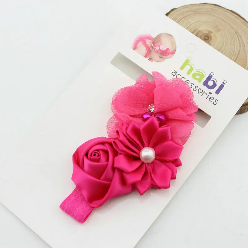 1 Piece MAYA STEPAN Baby Headband Ribbon Flower DIY Toddler Infant Kid Floral Hair Accessories Girl Newborn Turban Elastic rose | Детская