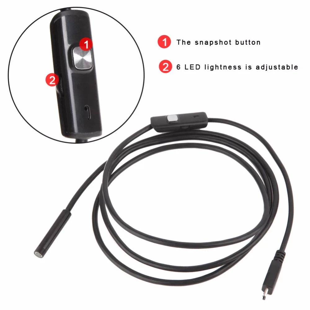 Камера Эндоскоп для телефона 5 мм 1 м 2 3 Android OTG USB|Объективы мобильных телефонов| |