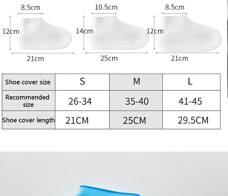 Shoe Covers Outdoor Waterproof Silicone Shoes Covers& Reusable Rain Boots for Men Women Waterproof Shoe Cover Zapatos De Mujer