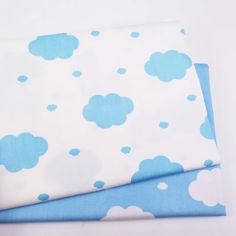 Хлопковая саржевая ткань с принтом облаков детская хлопковая для шитья сделай