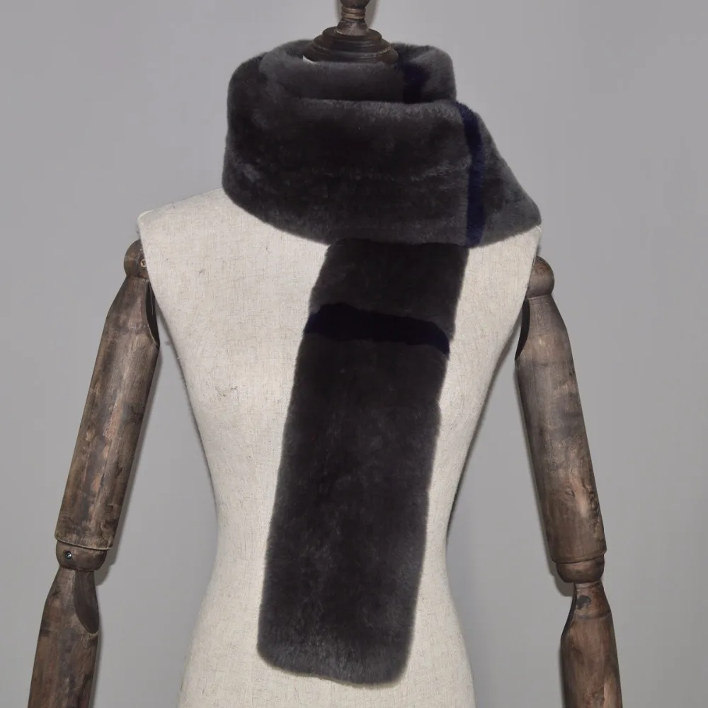 Зимние теплые женские из натуральной кожи с мехом кролика шарфы для женщин новые