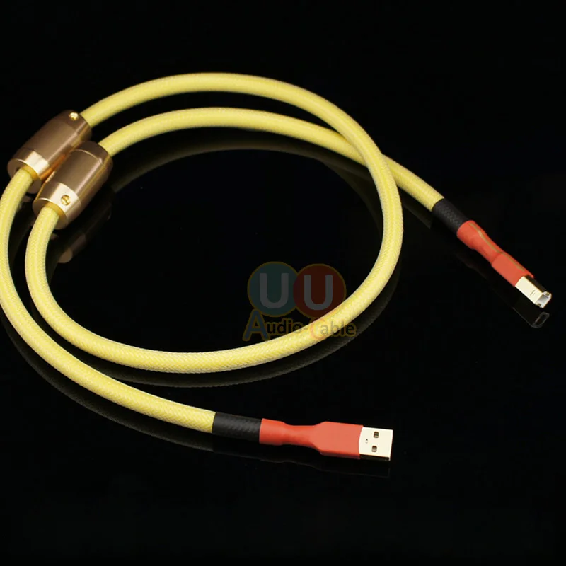 Высокое качество 4N посеребренный OFC USB кабель с двойным магнитным кольцом A-B для Hifi ЦАП усилителя