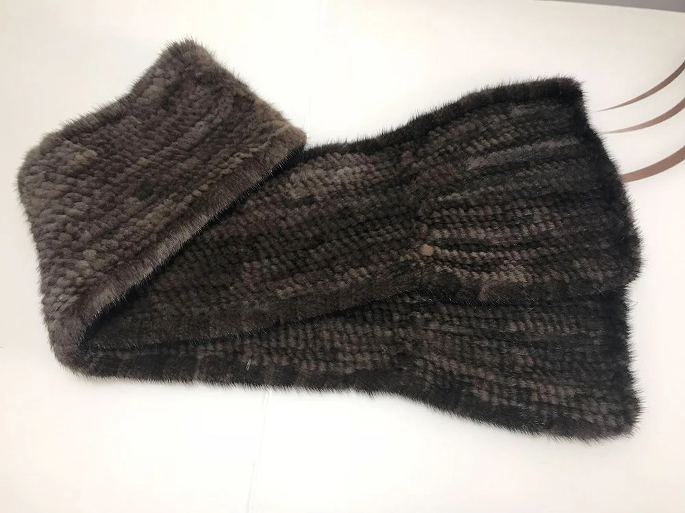 Modern fashion Mink Fur Shawl Good Gift 100%natural Real Mink Fur Scarf Winter warm Mink Scarf Hand Knitted Mink Scarf