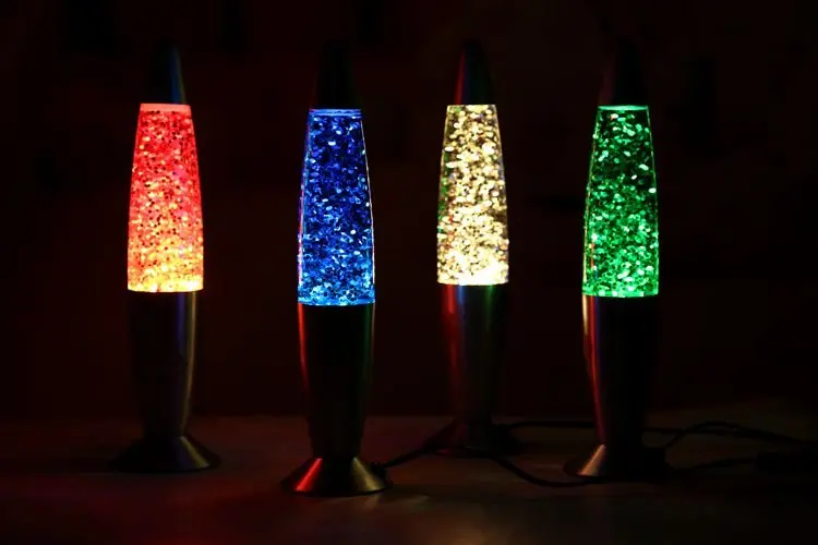 Светодиодный ночник DSHA 3D Rocket с разноцветным изменением цвета RGB блестками