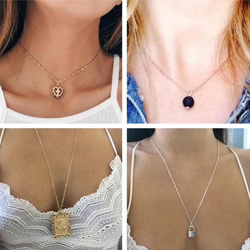 Seblasy Горячая Продажа Луна Звезда Сердце Крест имитация жемчуга цепь подвески