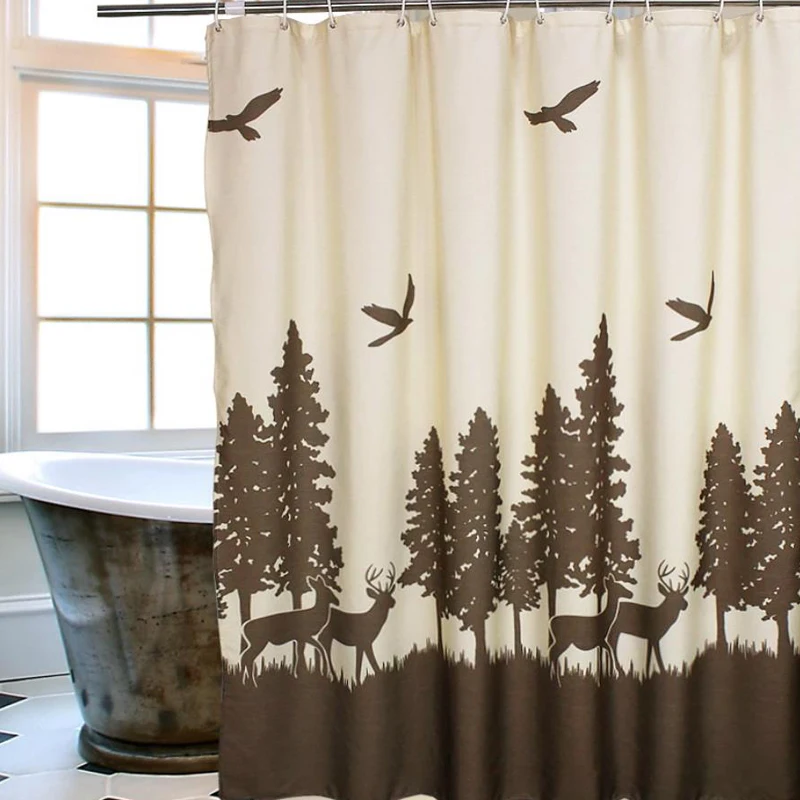 Тайна олень занавеска для душа Водонепроницаемый экологичный душевая S
