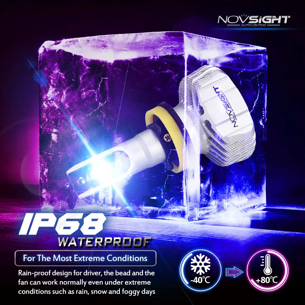 NOVSIGHT H4 светодиодный H7 H11 H8 9006 HB4 H1 H3 HB3 H9 9007 H13 автомобильные лампы для передних фар Светодиодный светильник с чипом CSP 10000LM Авто Противотуманные фары 6500K