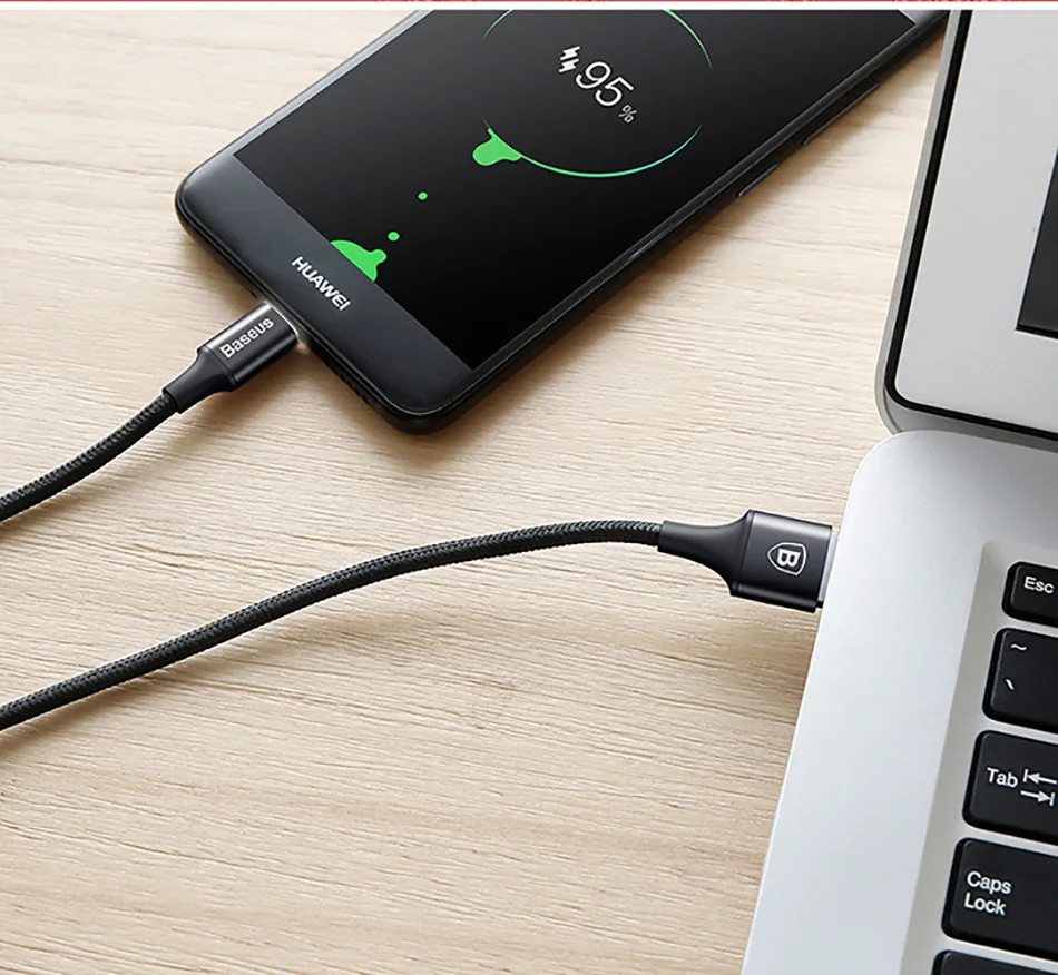 Baseus usb type-C кабель для samsung Galaxy S9 2A Быстрая зарядка кабель синхронизации данных для Xiaomi max 3 huawei p20 светодиодный светильник USB C кабель