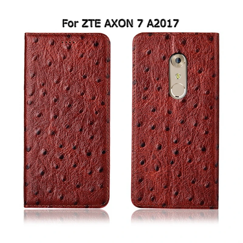 Чехол из натуральной коровьей кожи с текстурой страуса для ZTE AXON 7 7s 9 10 Pro Mini Max
