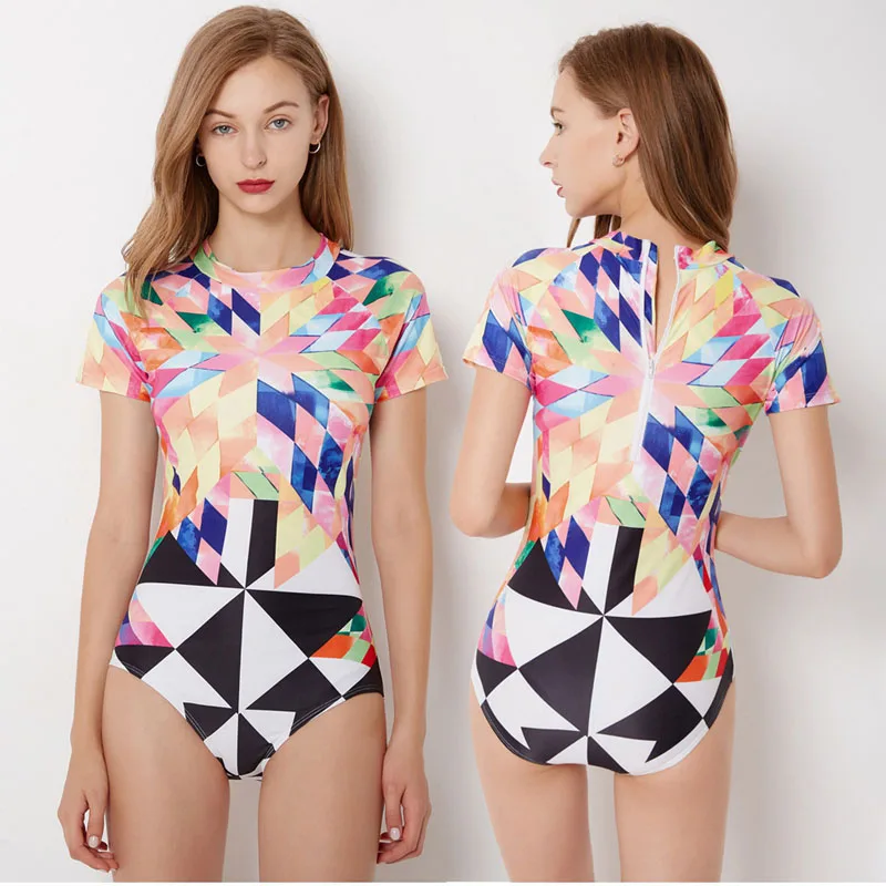 Новинка 2020 пикантный женский слитный купальник с цветочным принтом короткими