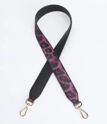 Purple leopard IMIDO Модные леопардовые 102 см Длинные сумки на ремне для сумки для женщин из искусственной кожи Сменные ремни на ремне аксессуары Красный STP112 - Цвет: Purple leopard