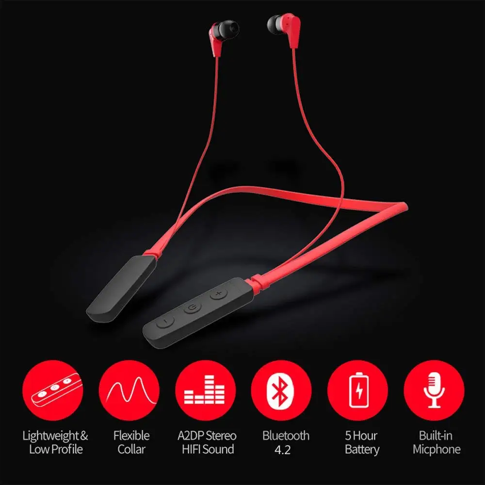 IKOS Bluetooth Earphone4.2 стерео спортивные наушники Беспроводной вкладыши гарнитура с