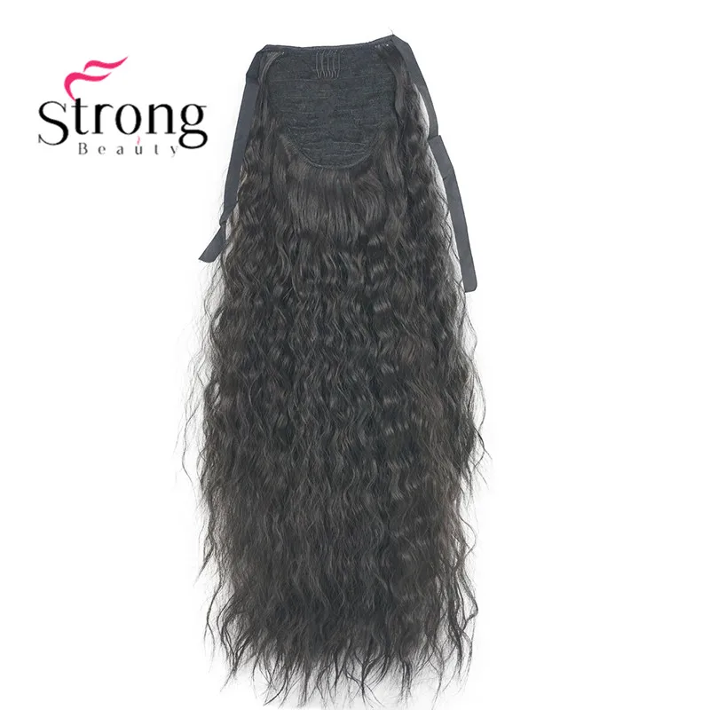 StrongBeauty 6 видов цветов длинные кудрявые Кудрявые Волнистые конский хвост парик африканские кудри 22-24 дюймов синтетические Тепло сопротивляются цвету выбора