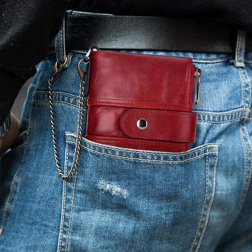KAVIS Rfid Женский кошелек из натуральной кожи, Женский кошелек Portomonee, кошелек для монет, Короткий Мужской кошелек, качественная дизайнерская мужская маленькая сумочка для карт