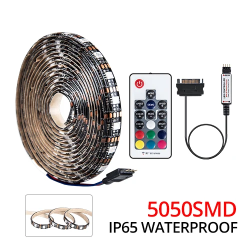 Waterproof-5050 Foxanon SATA RGB светодиодный светильник 1 м 2 м 3 м 4 м 5 м DC 12 В 5050 2835 Диодная лента Sata интерфейс питания для ПК чехол для компьютера - Испускаемый цвет: Waterproof-5050