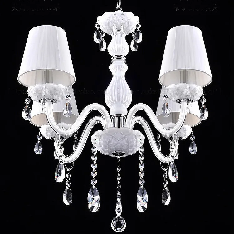 Стильный классический четыре K9 млечный люстра подвеска хрустальная с тенью