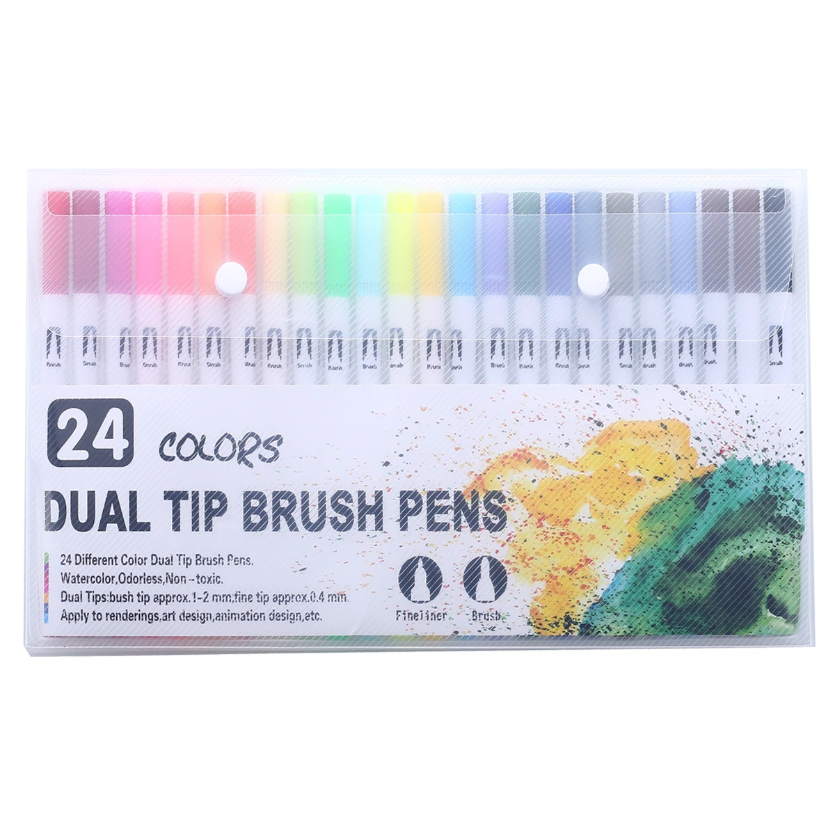 24 white colors 60 цветов художественные маркеры ручки Fineliner цветные ручки для рисования акварельный маркер с двумя кончиками кисточка школьные канцелярские принадлежности - Цвет: 24 white colors