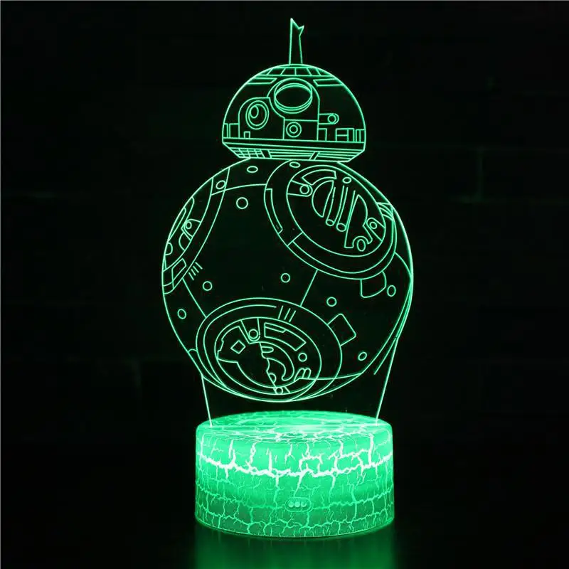 Lost battleship Usb Led 3d светильники очаровательный рисунок для детей игрушки 7 цветов Изменение Светодиодный Ночник светильник для детской комнаты - Испускаемый цвет: H
