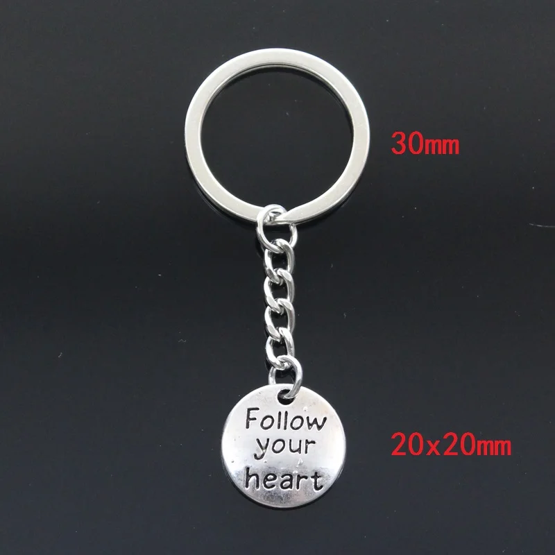 Модные Брелоки для ключей подвески Follow Your Heart Love Hope Luck Inspire beautiflask сделай сам