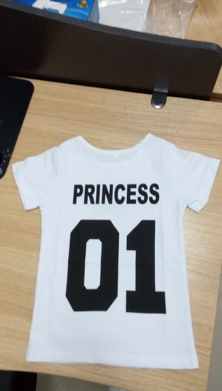 BKLD New 100% Cotton Matching T shirt King 07 Queen Prince Princess Letter Print Shirts Casual Men/Women Lovers Tops Newborn | Женская