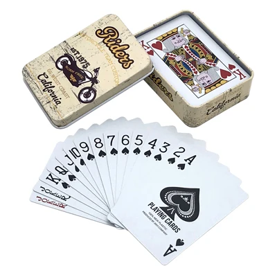Новинка, высокое качество, жестяная коробка, ПВХ, Baccarat, Texas, Hold'em, покер, водонепроницаемый пластик, игральные карты, креативный узор, подарок, настольная игра - Цвет: Locomotive