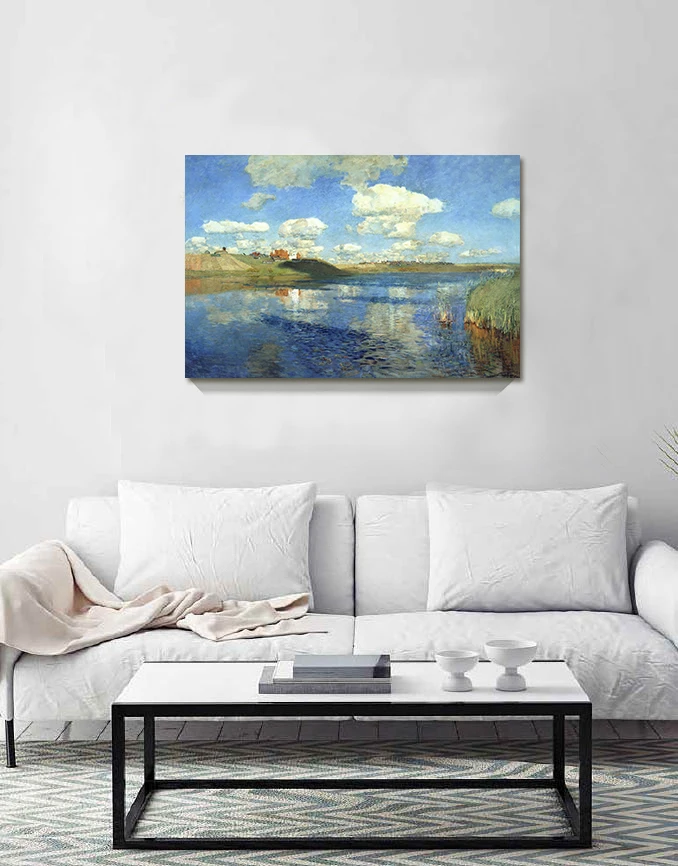 Левитан пейзаж озеро Холст Картина Декор стены жикле искусства фотографии для