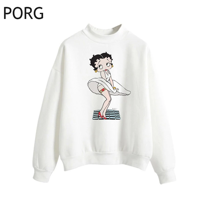 Betty Boop Cartoon Cos Marilyn Monroe Hoodies Women Harajuku Sweatshirt Print Casual Vintage Streetwear Aesthetic Kawaii Hoodie