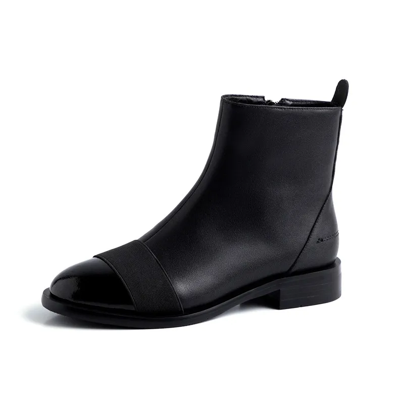 Masgulahe 2020 new arrival women ankle boots round toe zip autumn comfortable fashion square low heels casual shoes woman | Обувь