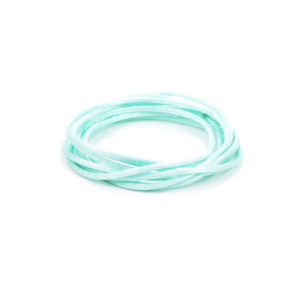 mint LOFCA DIY ювелирные изделия 20 м/шт., сатиновые шнуры для силиконовых прорезывания зубов, ожерелье DIY, аксессуары, браслет, силиконовое ожерелье, шнур, нейлон - Цвет: mint