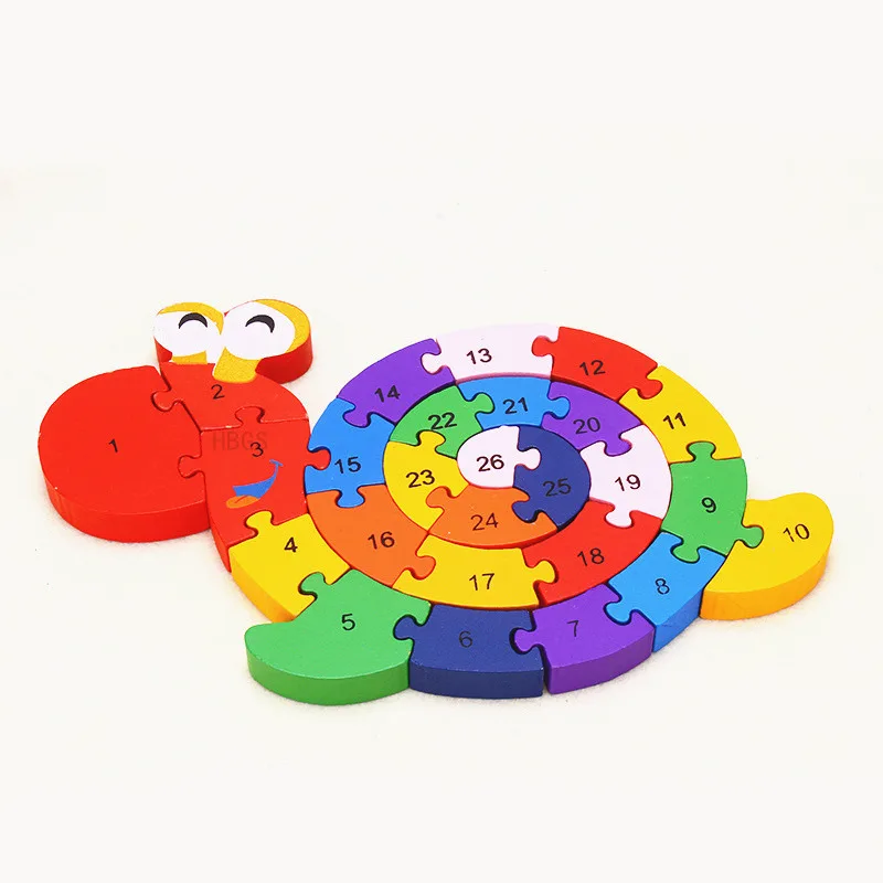 Деревянные Обучающие игрушки ABC с алфавитом и цифрами для детей 3D головоломки