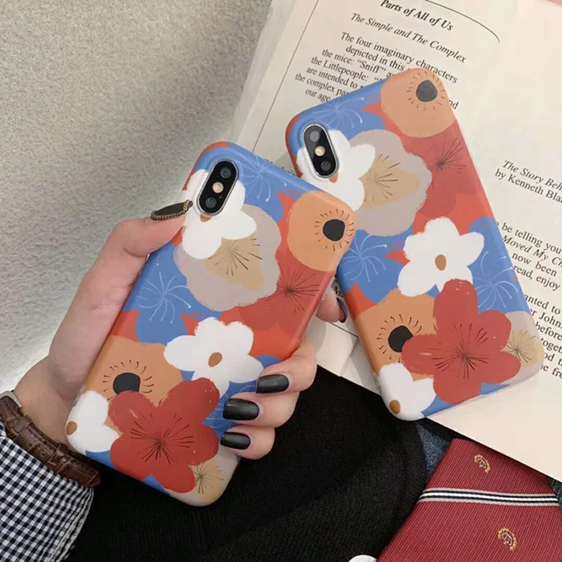 Высококачественный простой чехол для телефона с цветочным рисунком iphone 6 6s 7 8 Plus