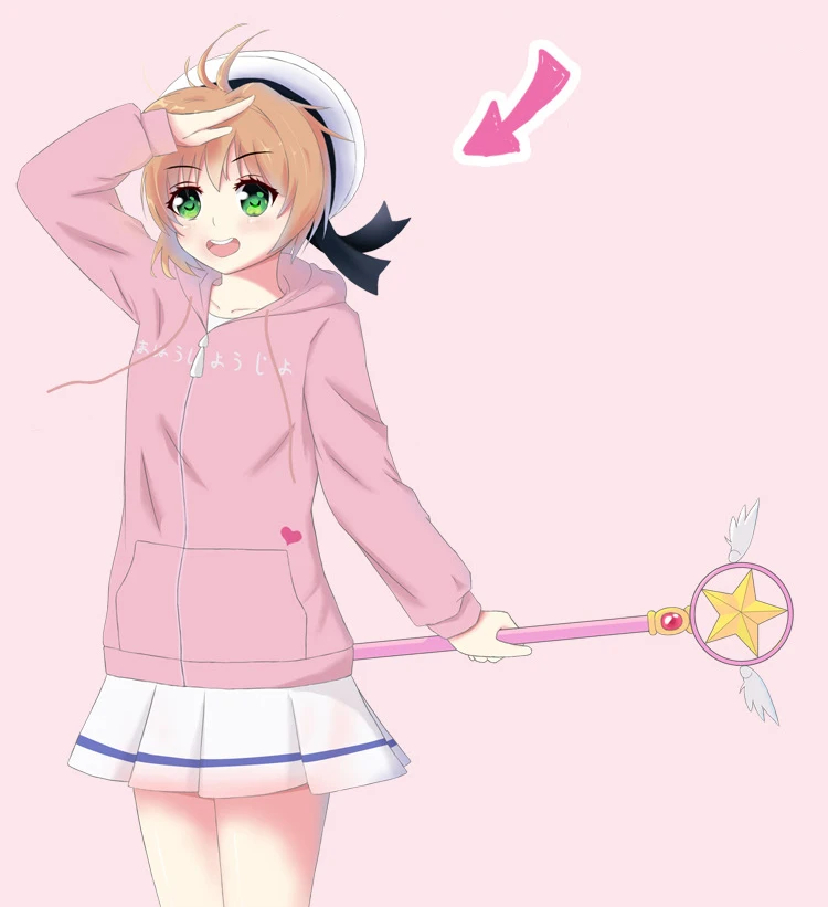 Мультфильм карты Captor Sakura капюшоном Дамы Косплэй толстовка с капюшоном карман Топы милый Harajuku Hoodie Женские пальто