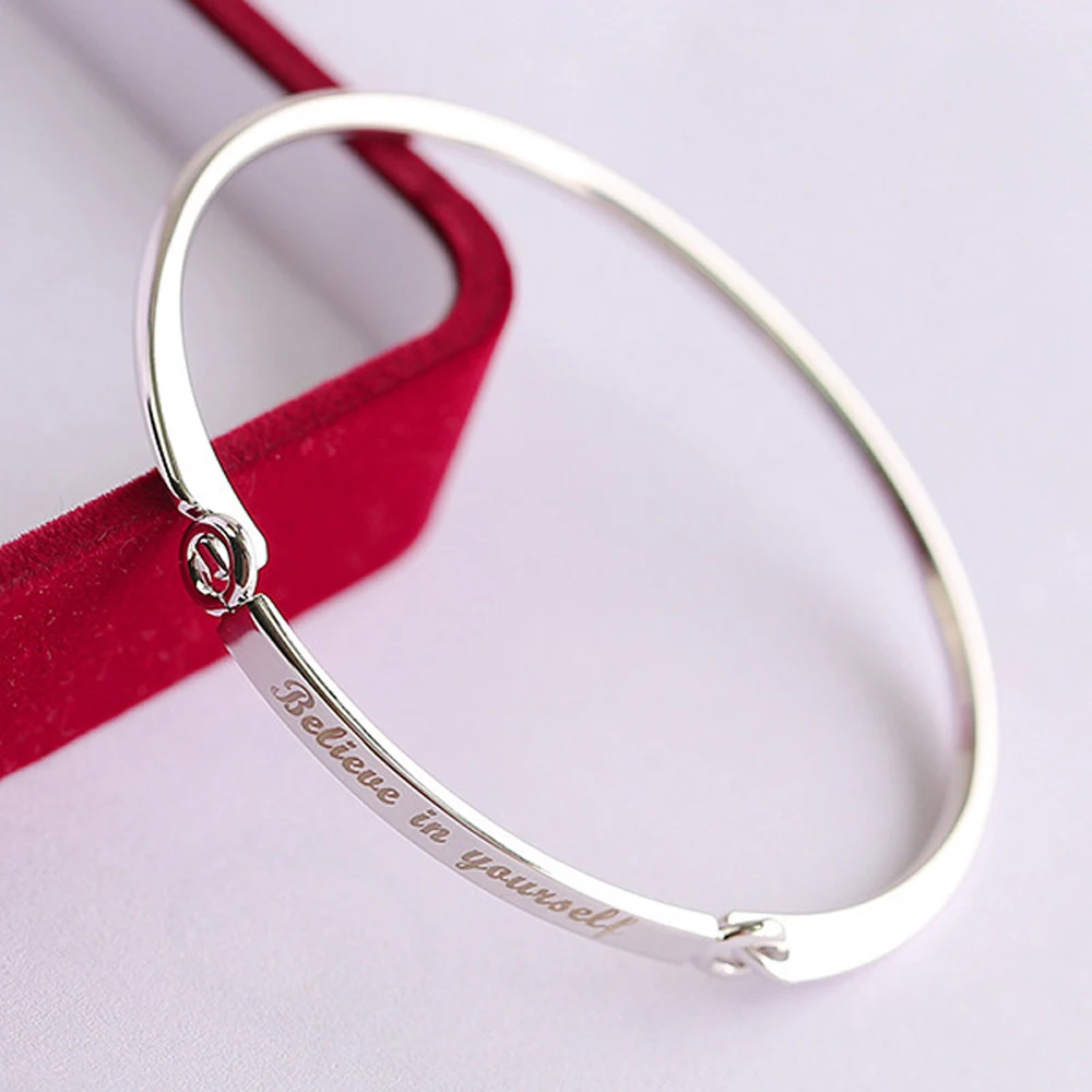 2018 простая Мода верьте себе Розовый Золотой штампованный браслет браслеты