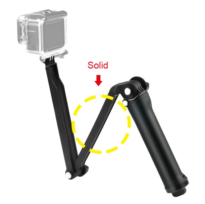 3 Way сцепление Водонепроницаемый монопод селфи-палка штатив-Трипод стойка для GoPro Hero 7 6 5 4 Session для экшн камеры Yi 4K Sjcam Экшн-камера Eken для спортивной экшн-камеры Go Pro аксессуар - Цвет: Solid