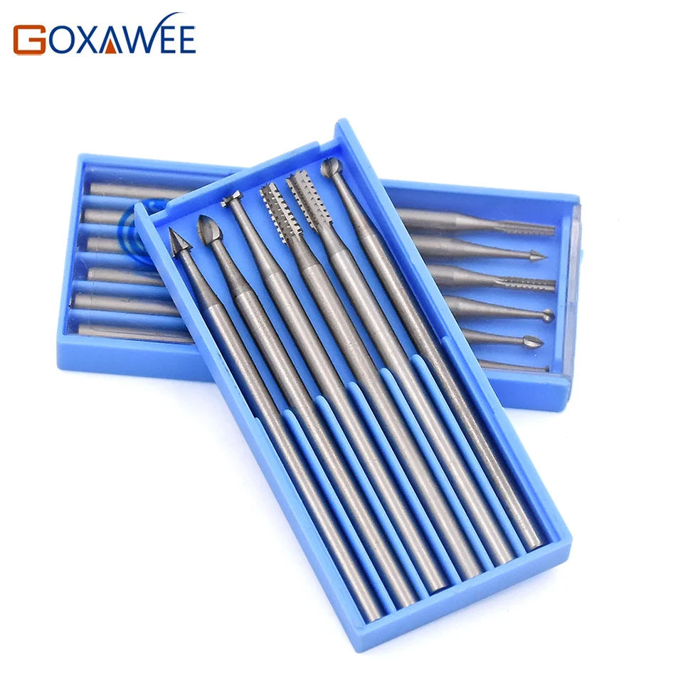 GOXAWEE Mini Rotary Tools Steel Burs Abrasive For Dremel Accessory Drill Accessories 009# / 014# 018# 023# | Инструменты