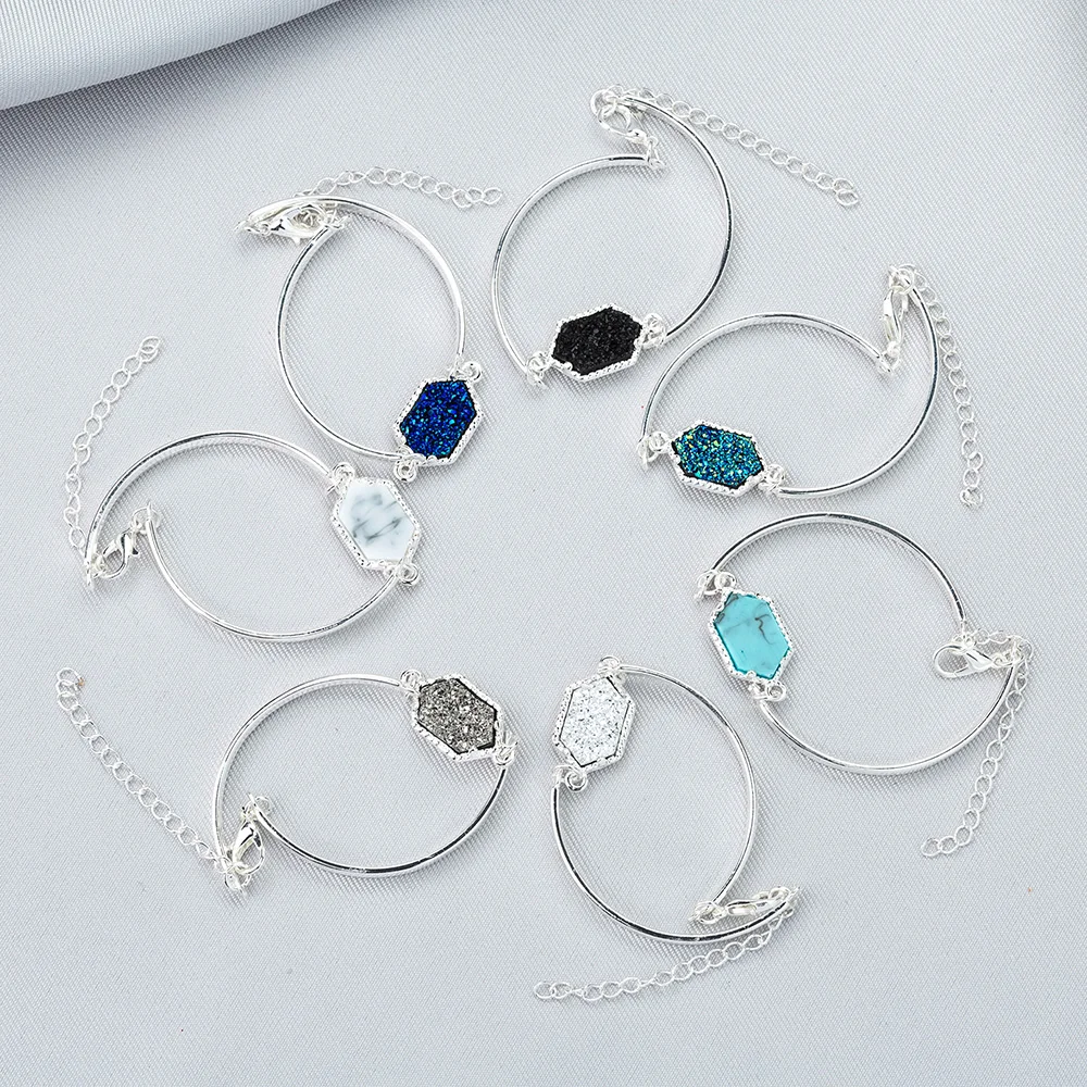 14 Colors Women Bracelet Imitation Crystal Stone Bracelets Gold Silver Color Brand Jewelry for Womens gift sale