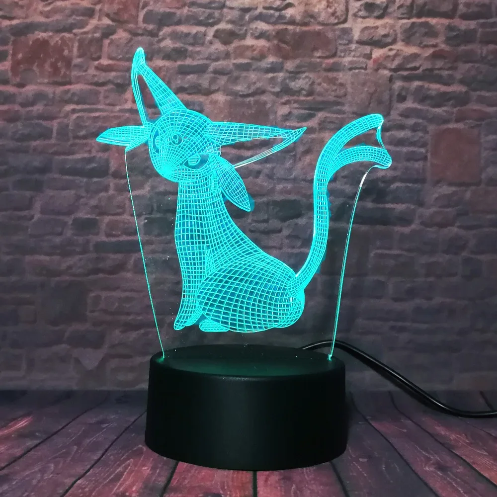 Новый аниме 3D Покемон го фигурку прекрасный Espeon 7 цветов ночник Хэллоуин дети