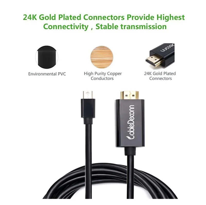 Mini DisplayPort dp Thunderbolt к HDMI 4K 6ft кабель для Macbook Pro Apple Mac & Air 1 83 M 2017 хит продаж |