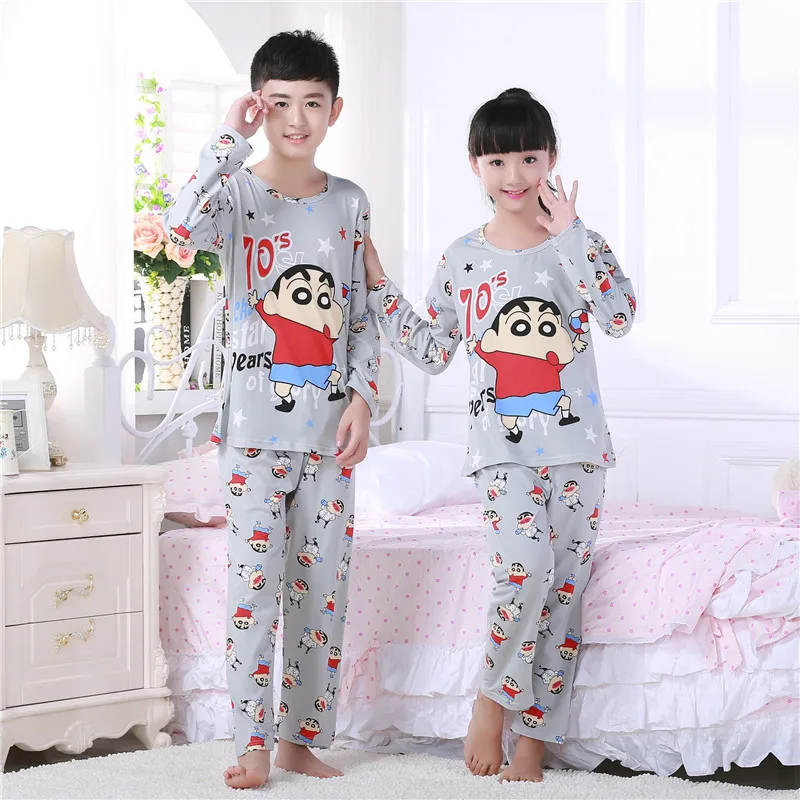 Мультфильм Печатных Дети Девушки Пижамы Устанавливает 2 шт./компл. С Длинным