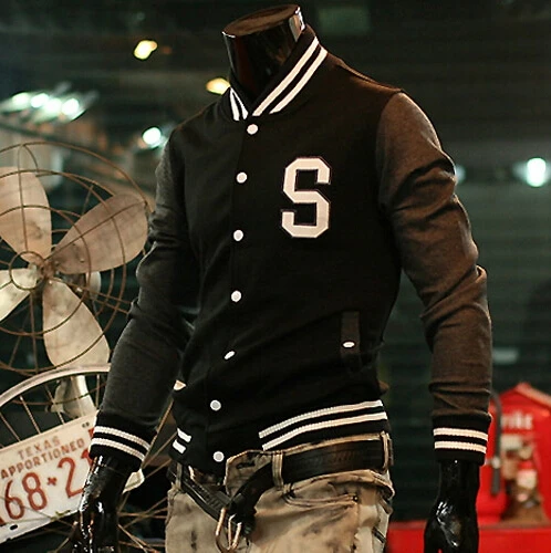 2014 Sale V-neck Mens Brand New Varsity College Letterman Slim Designed Baseball Jacket Coat | Мужская одежда