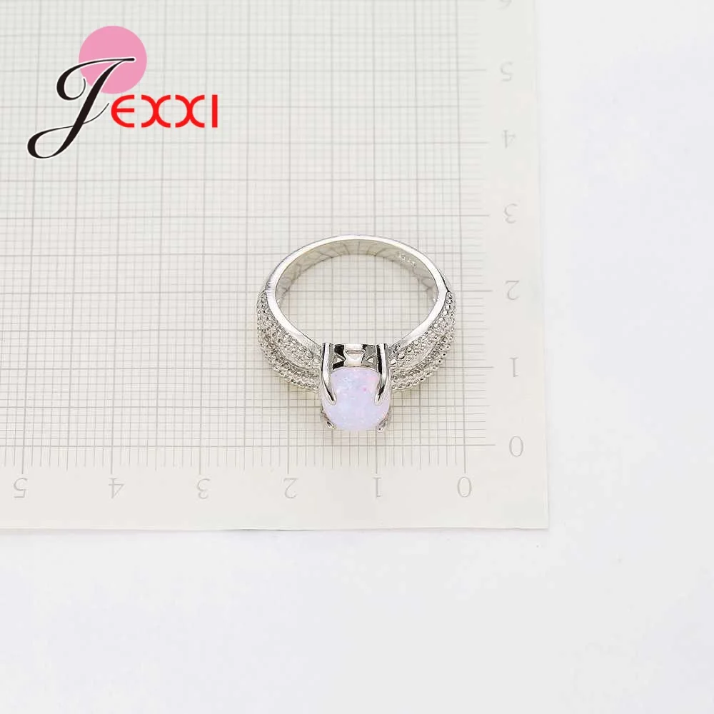 Classic 925 Sterling Silver Cross Rings for Men Women Wedding Engagement White Fire Opal Stone Hot Sale Gift Jewelry | Украшения и