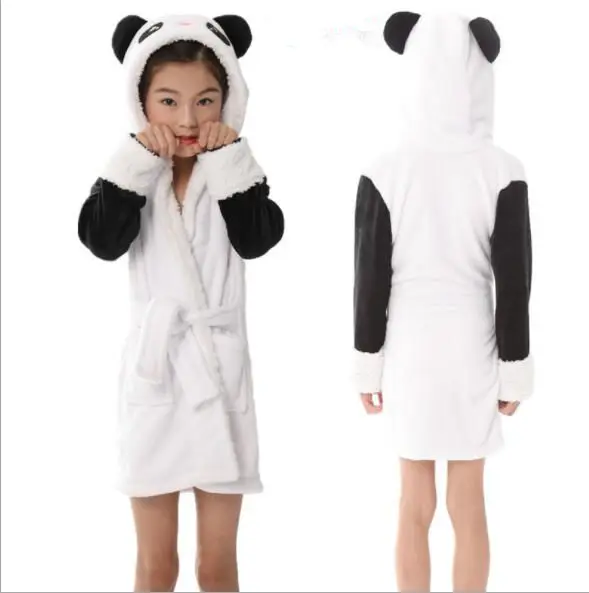 Bathrobe for girls Pajamas Baby Bath Robe Enfant Rainbow Unicorn Pattern Hoodies Robes Kids Sleepwear kids Animal Cartoon |